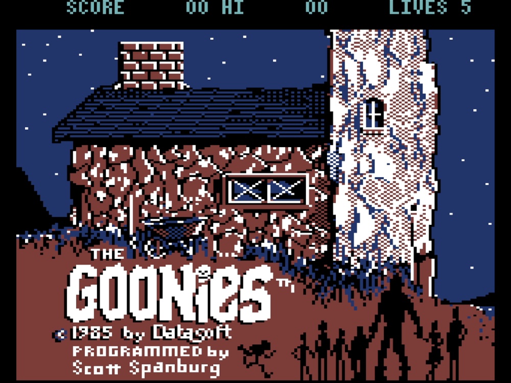 Title Screen of The Goonies for Commodore 64